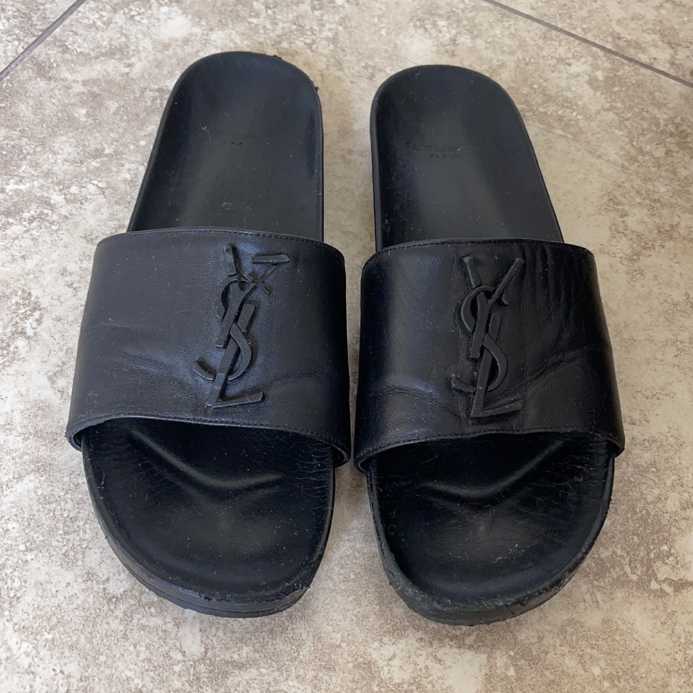 Saint Laurent leather slides